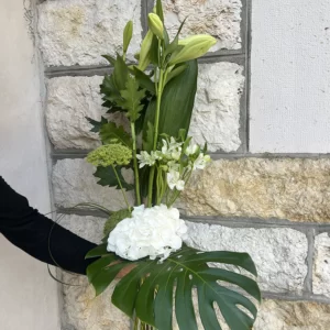 Bouquet de Fleurs Stylisé Blanc