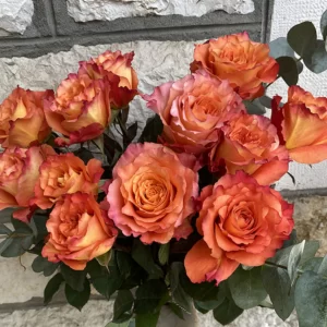 Bouquet de roses orangé