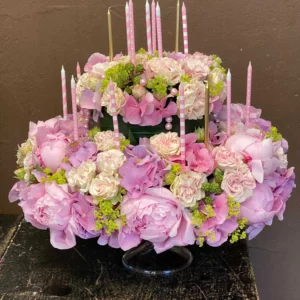 gateau anniversaire en fleurs