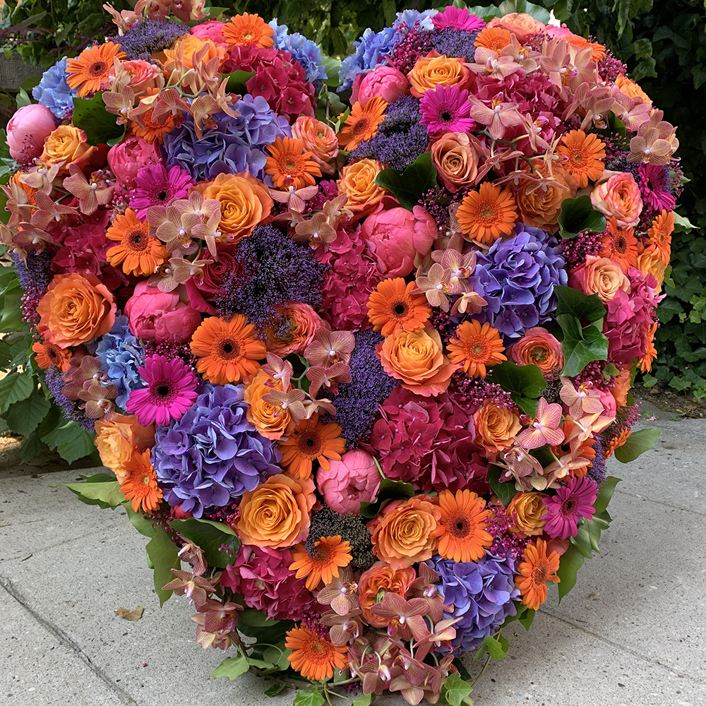 coeur de fleurs pour enterrement genève